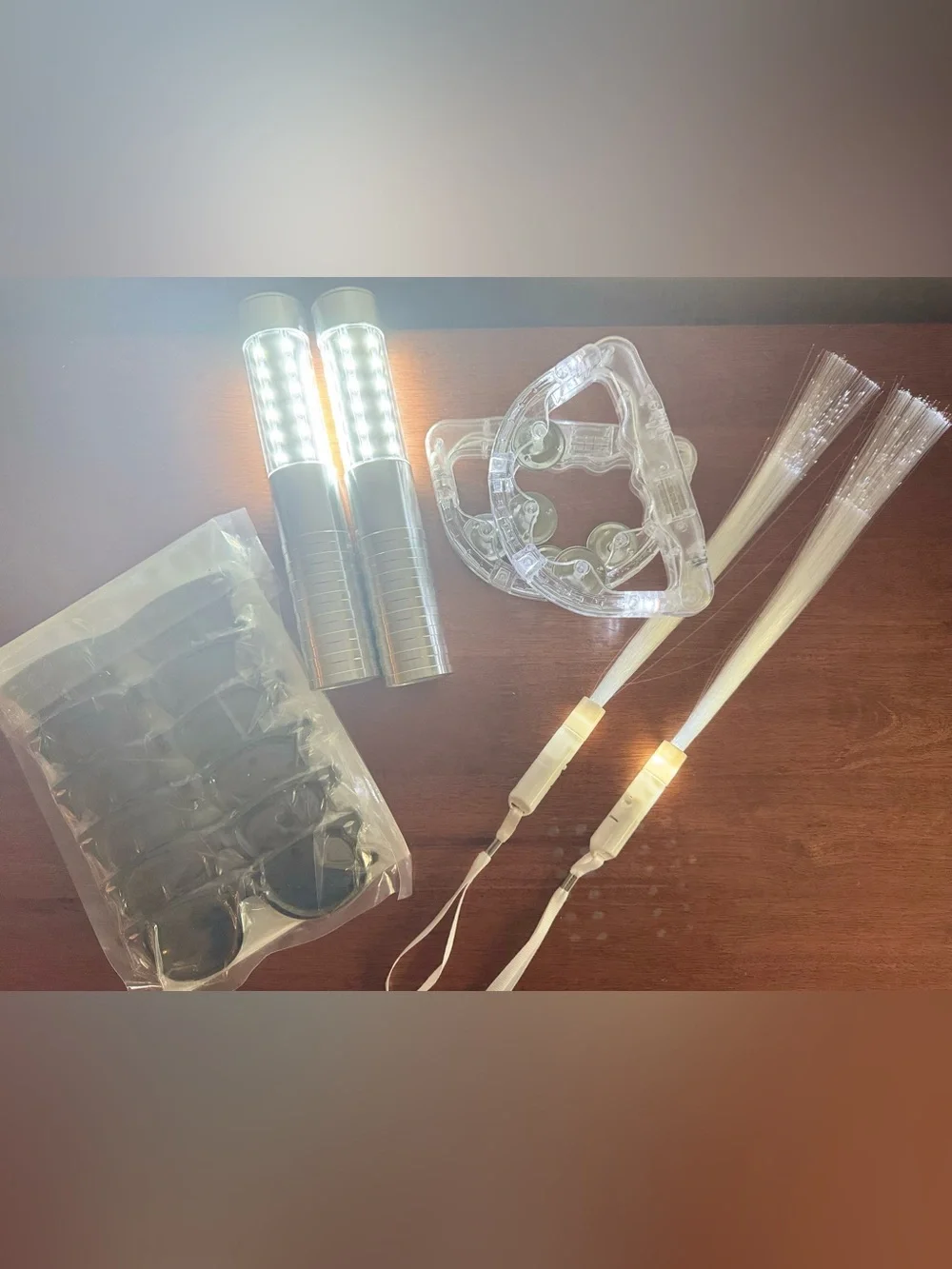 35-Piece LED Bundle | 14 Tambourines, 6 Strobe Lights, 6 Sunglasses, 7 Wands